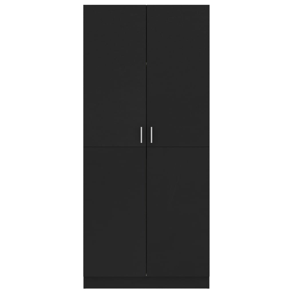 vidaXL Wardrobe Black 90x52x200 cm Engineered Wood