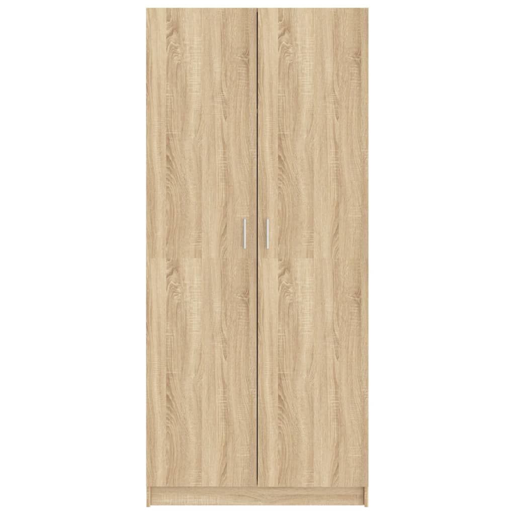 vidaXL Wardrobe Black 90x52x200 cm Engineered Wood