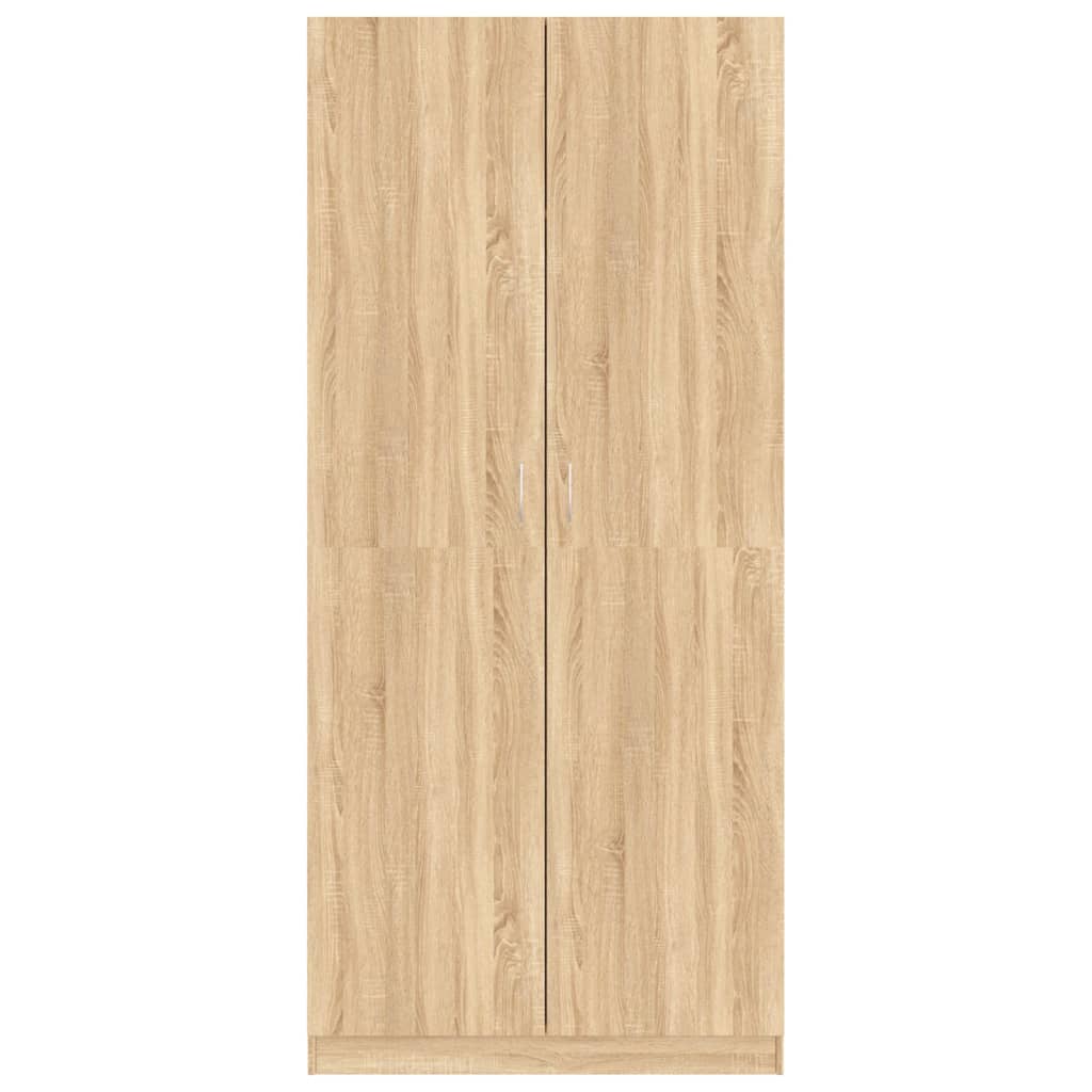 vidaXL Wardrobe Black 90x52x200 cm Engineered Wood