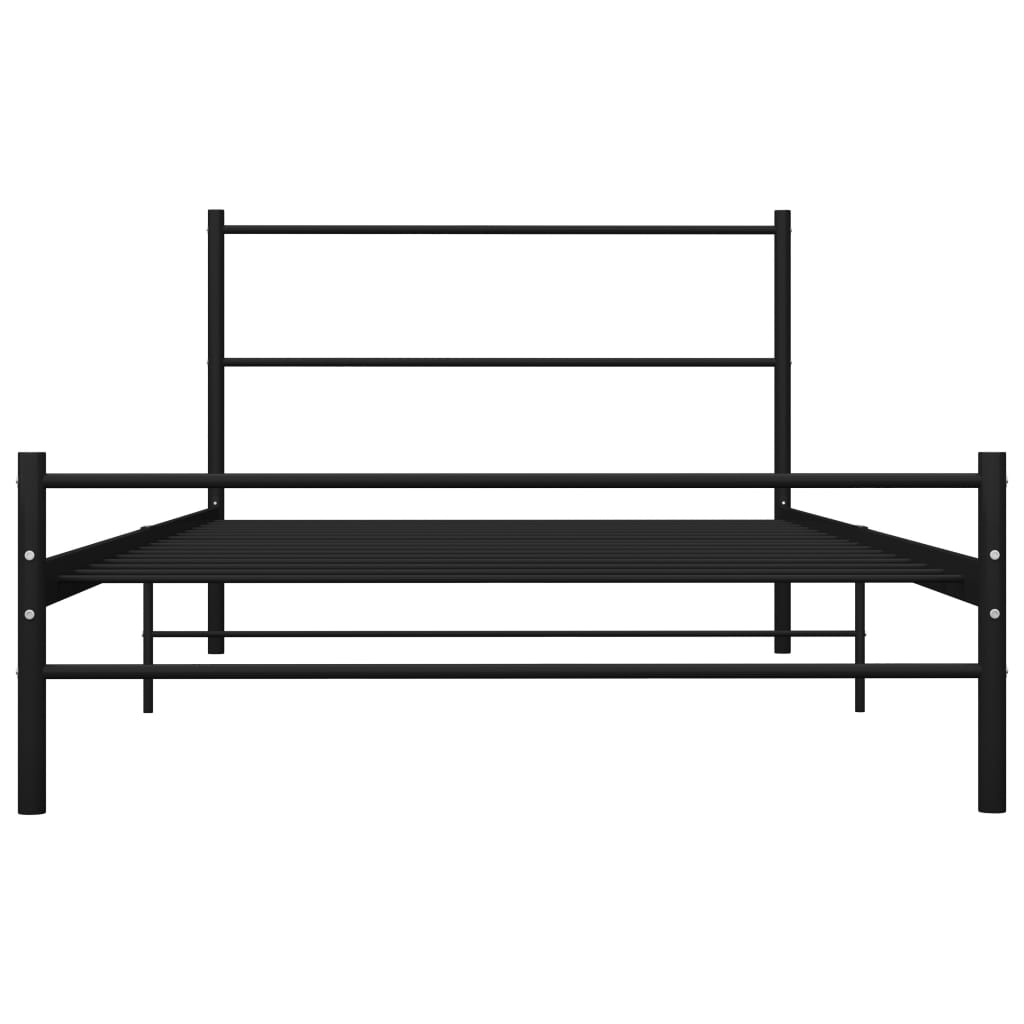 vidaXL Bed Frame without Mattress Black Metal 90x200 cm