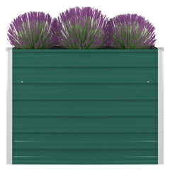 vidaXL Raised Garden Bed 100x100x77 cm Galvanised Steel Green
