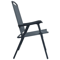 vidaXL Folding Garden Chairs 2 pcs Texilene Grey