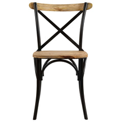 vidaXL Cross Chairs 4 pcs Black Solid Mango Wood