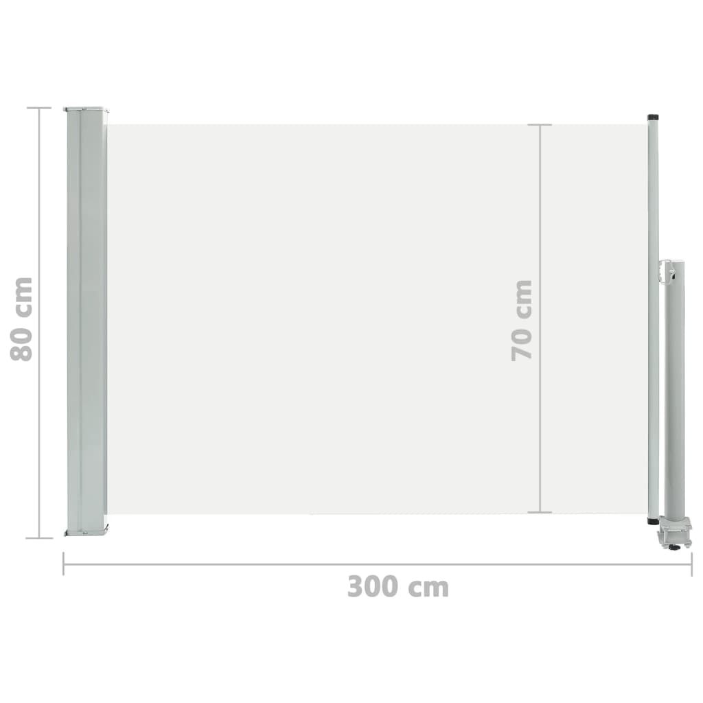 vidaXL Patio Retractable Side Awning 80x300 cm Cream