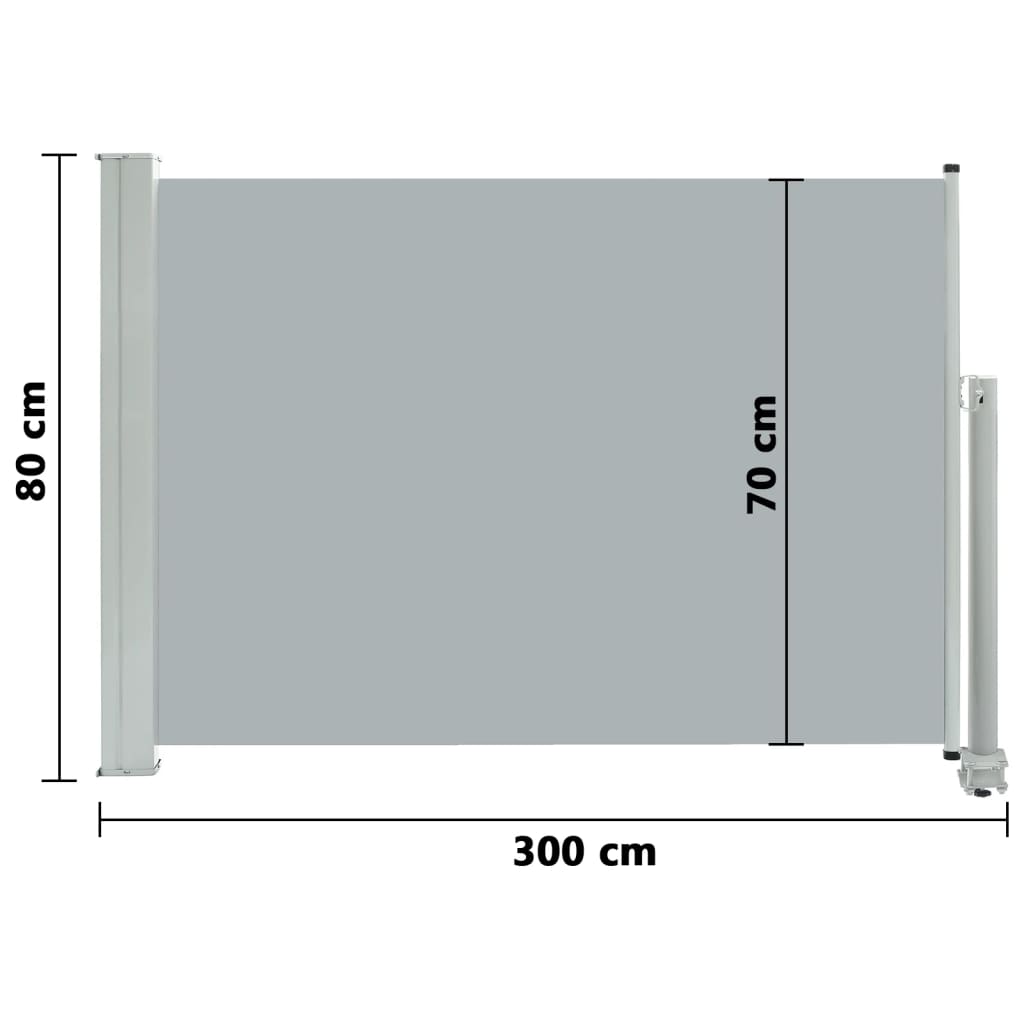 vidaXL Patio Retractable Side Awning 80x300 cm Cream