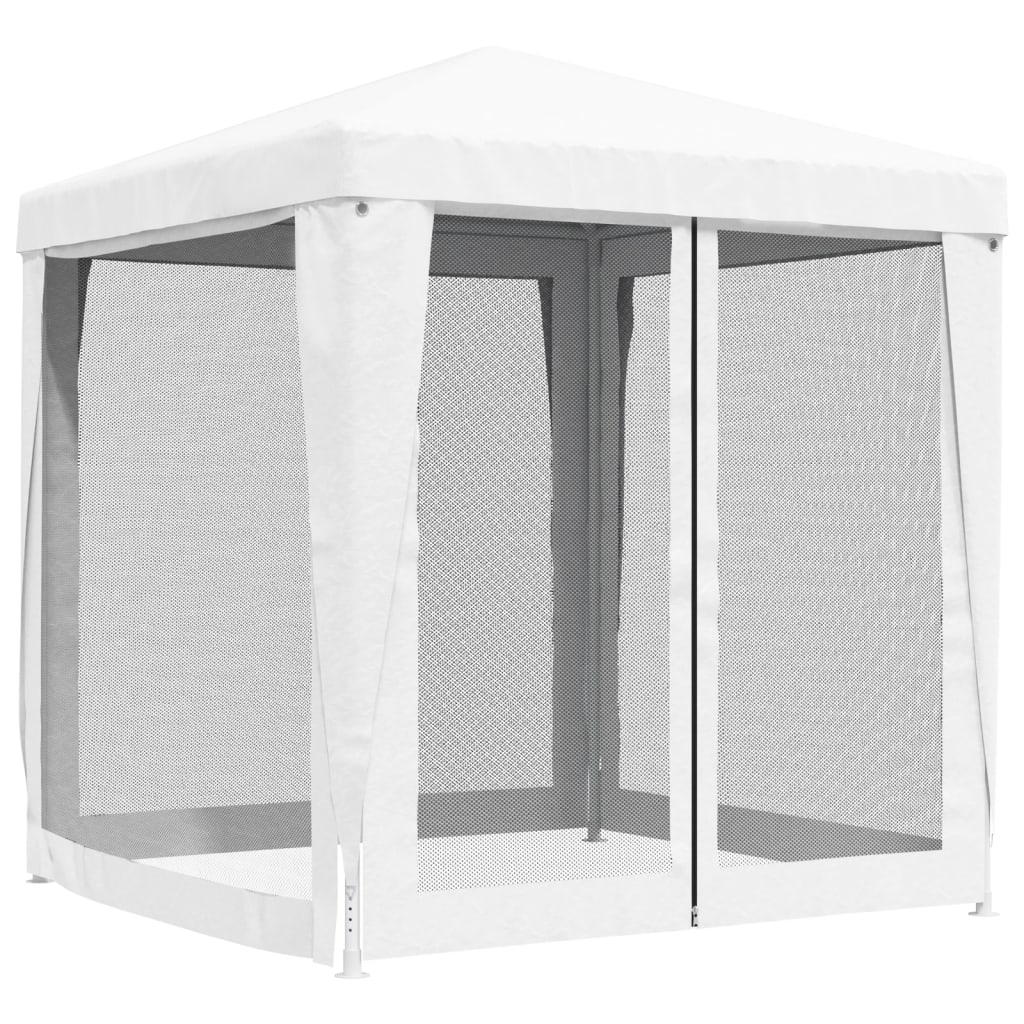 vidaXL Party Tent with 4 Mesh Sidewalls 2x2 m White