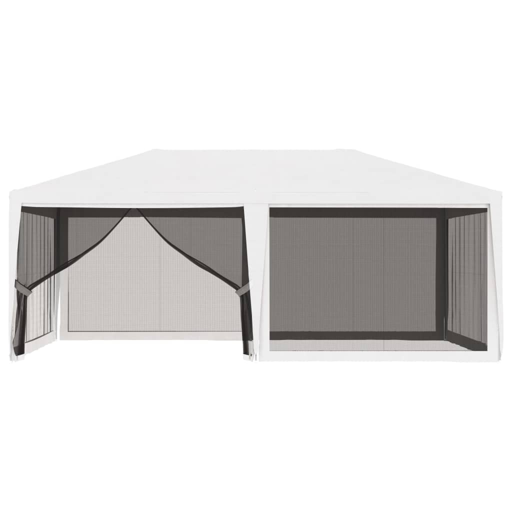 vidaXL Party Tent with 4 Mesh Sidewalls 4x9 m White