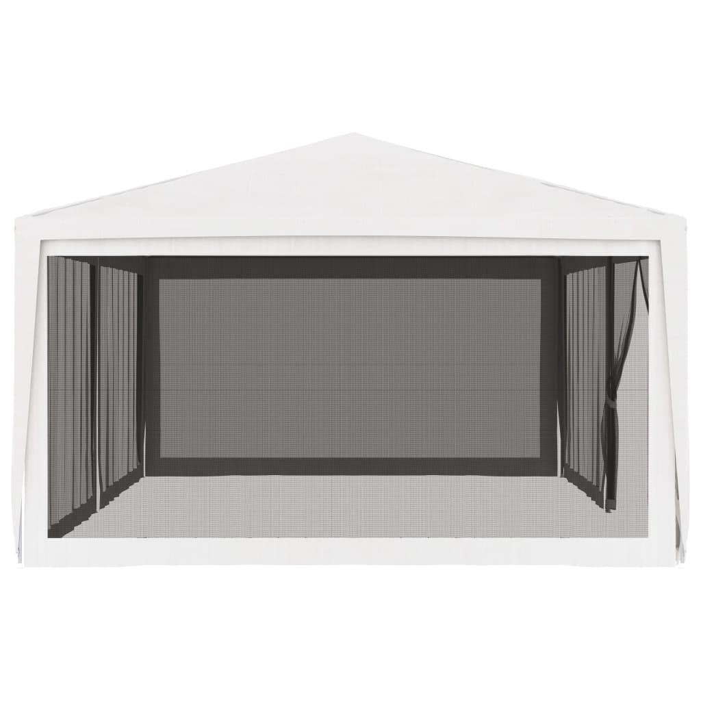 vidaXL Party Tent with 4 Mesh Sidewalls 4x9 m White