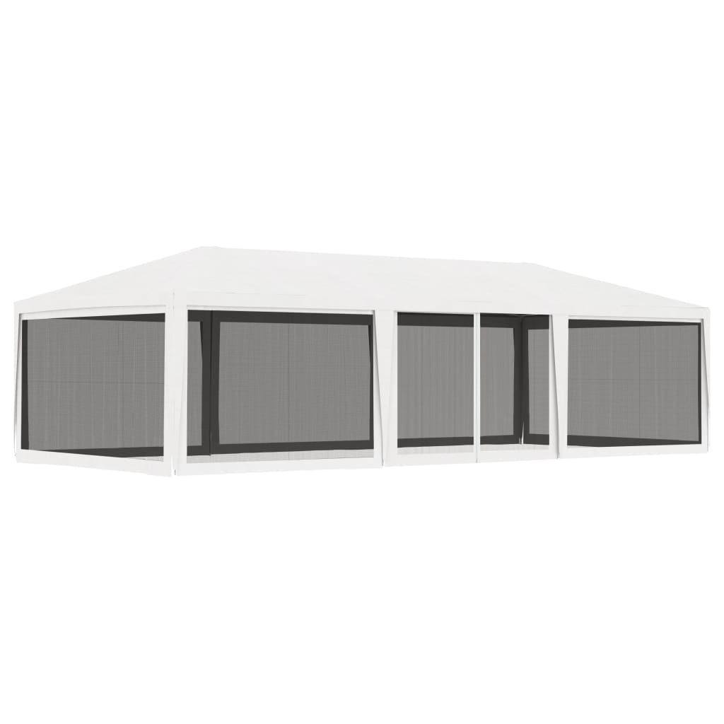 Party Tent with 4 Mesh Sidewalls 2.5x2.5 m White