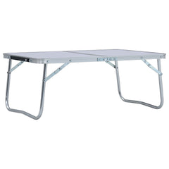 vidaXL Folding Camping Table White Aluminium 60x45 cm