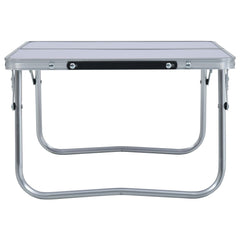 vidaXL Folding Camping Table White Aluminium 60x45 cm