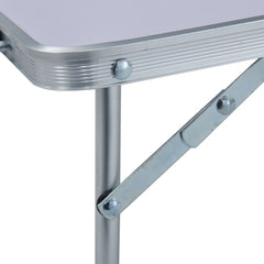 vidaXL Folding Camping Table White Aluminium 60x45 cm