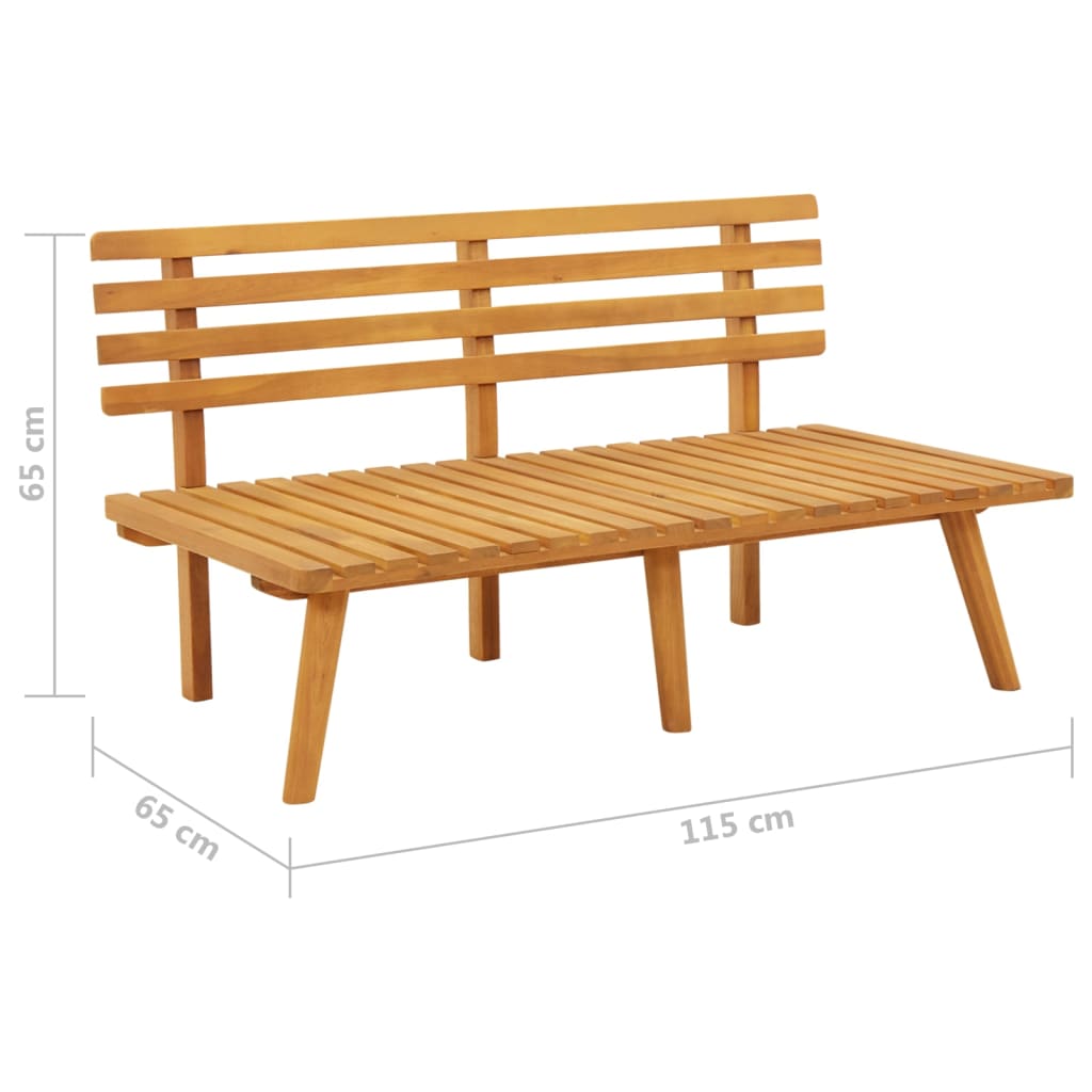 vidaXL Garden Bench with Cushions 115 cm Solid Acacia Wood