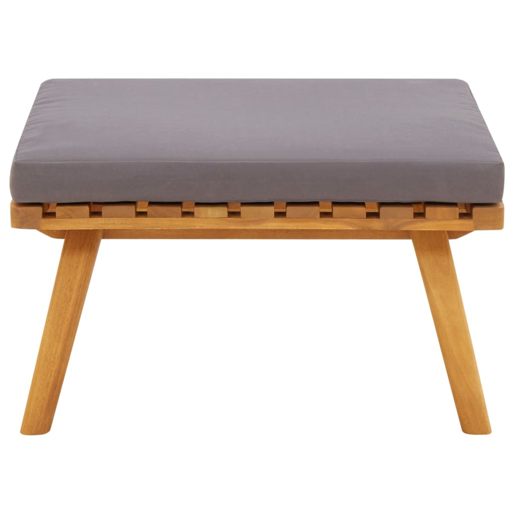 vidaXL Garden Footstool with Cushion 60x60x29 cm Solid Acacia Wood