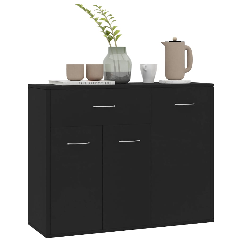 vidaXL Sideboard Black 88x30x70 cm Engineered Wood