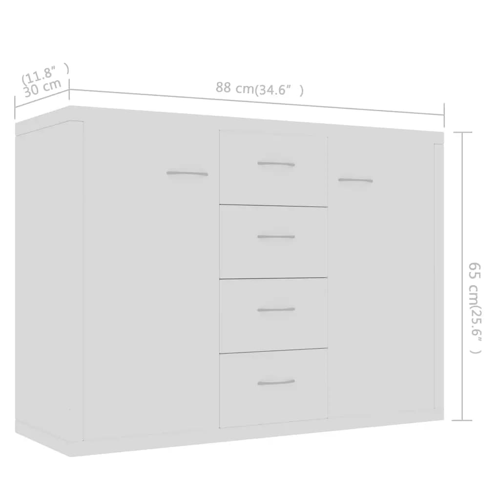 vidaXL Sideboard Black 88x30x65 cm Engineered Wood