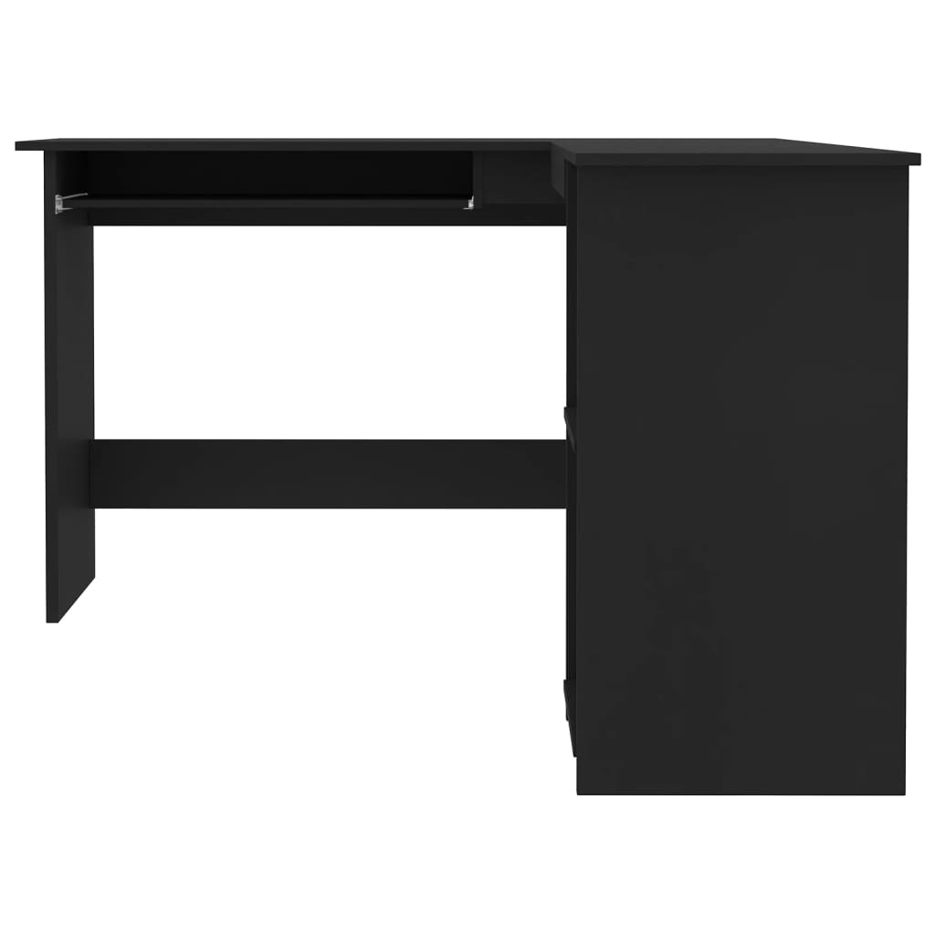 vidaXL L-Shaped Corner Desk Black 120x140x75 cm Engineered Wood