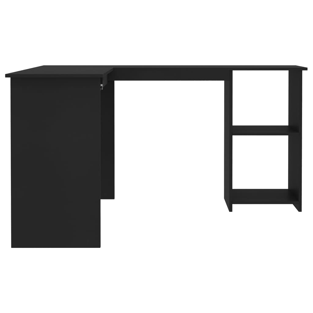 vidaXL L-Shaped Corner Desk Black 120x140x75 cm Engineered Wood