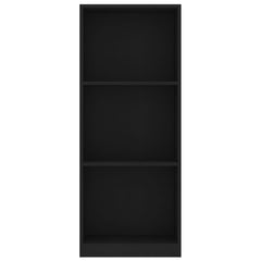 vidaXL 3-Tier Book Cabinet Black 40x24x109 cm Engineered Wood