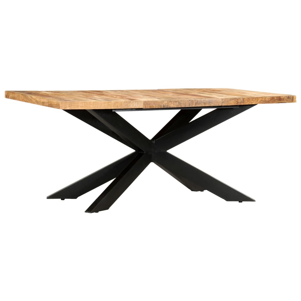 vidaXL Dining Table 180x90x76 cm Solid Rough Mango Wood