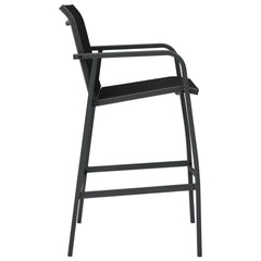 vidaXL Garden Bar Chairs 4 pcs Black Textilene