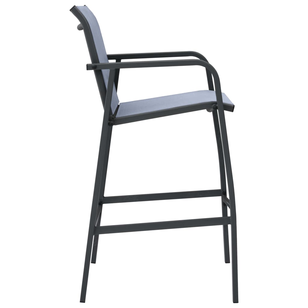 vidaXL Garden Bar Chairs 4 pcs Black Textilene