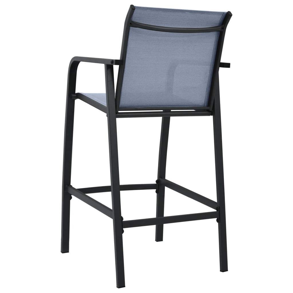 vidaXL Garden Bar Chairs 4 pcs Black Textilene