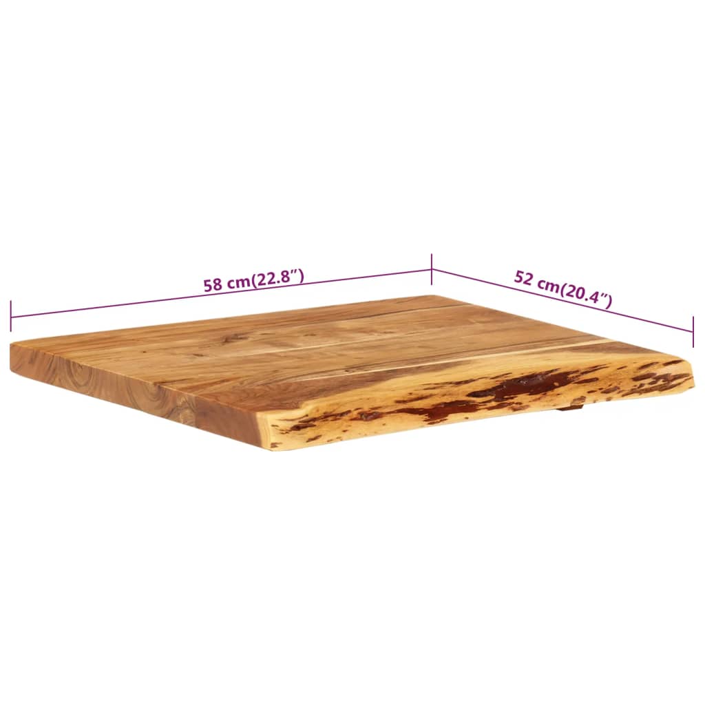 vidaXL Bathroom Vanity Top Solid Acacia Wood 58x52x3.8 cm
