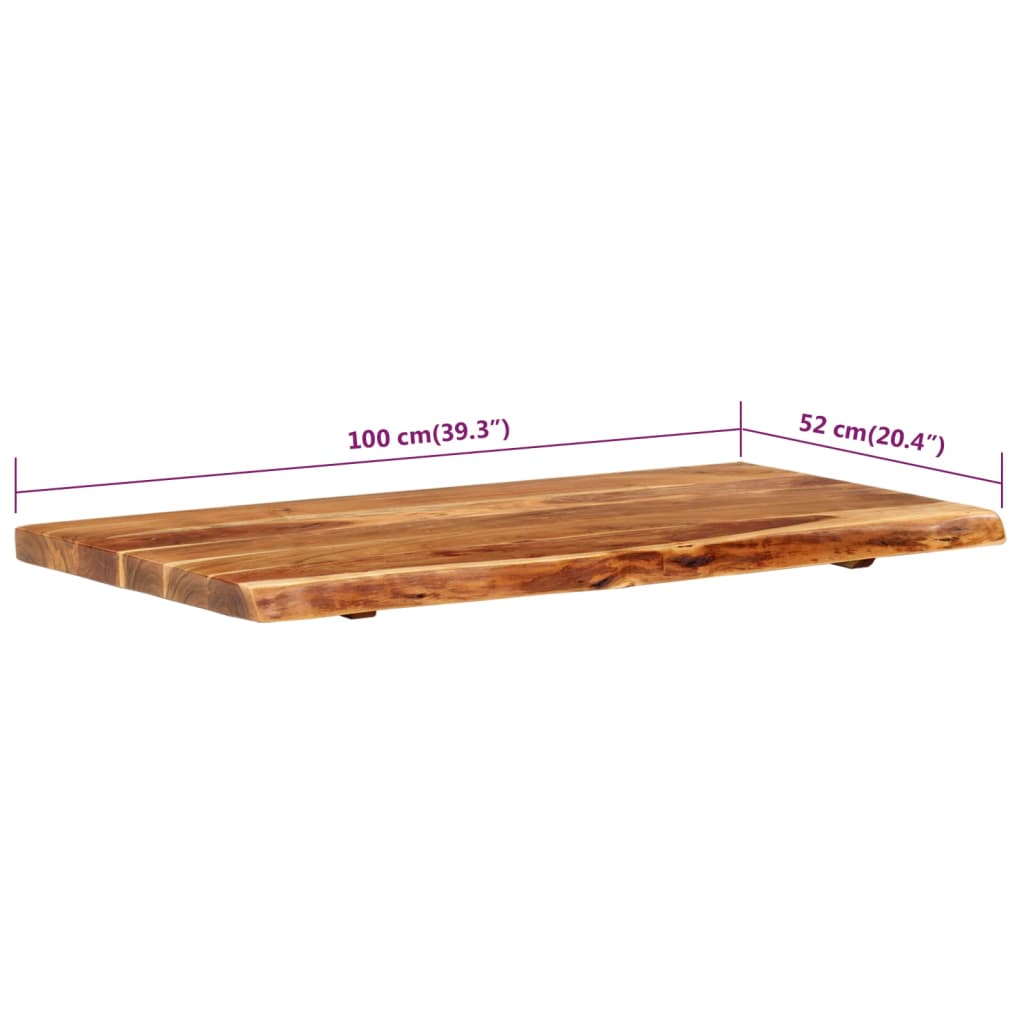 vidaXL Bathroom Vanity Top Solid Acacia Wood 58x52x3.8 cm