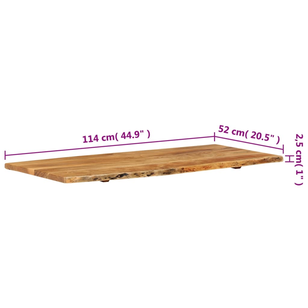 vidaXL Bathroom Vanity Top Solid Acacia Wood 58x52x3.8 cm