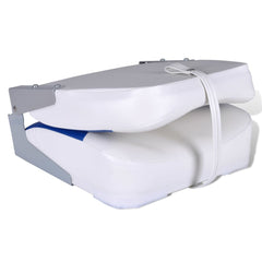 vidaXL Boat Seats 2 pcs Foldable Backrest Blue-white Pillow 41x36x48cm
