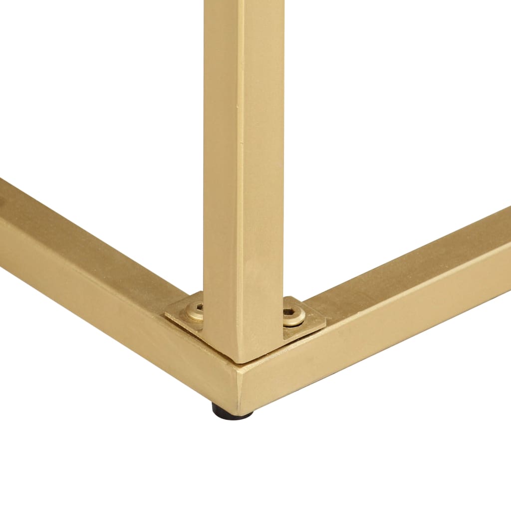 vidaXL Console Table Gold 90x30x75 cm Solid Mango Wood