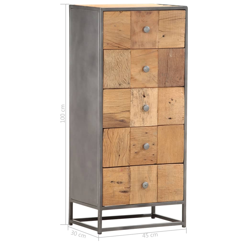 vidaXL Drawer Cabinet 45x30x100 cm Solid  Reclaimed Wood