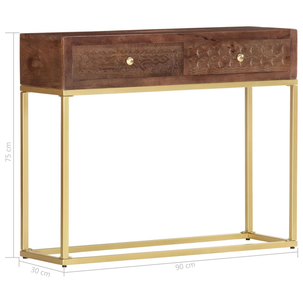 vidaXL Console Table 90x30x75 cm Solid Mango Wood