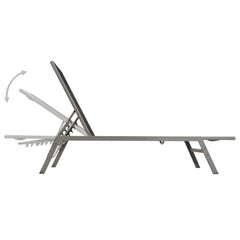 vidaXL Sun Lounger Steel and Textilene Black