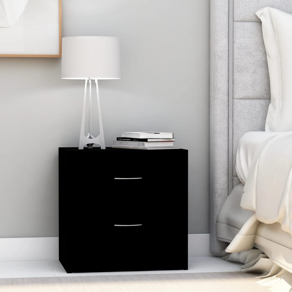 vidaXL Bedside Cabinet Black 40x30x40 cm Engineered Wood