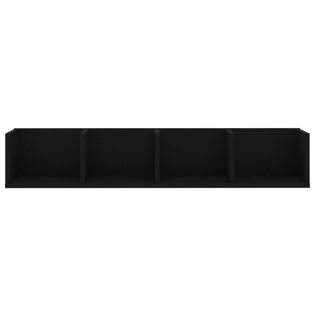 vidaXL CD Wall Shelf Black 100x18x18 cm Engineered Wood