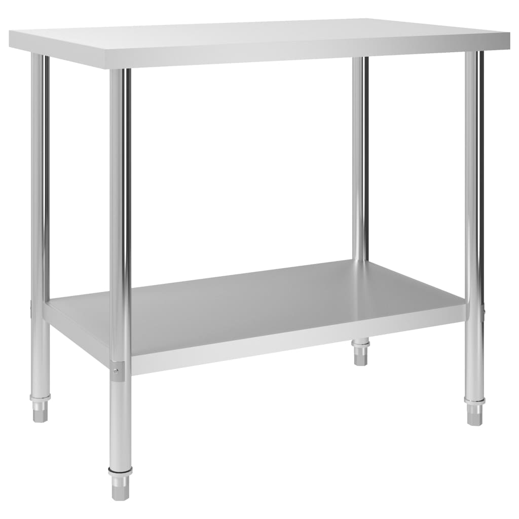 vidaXL Kitchen Work Table 80x60x85 cm Stainless Steel