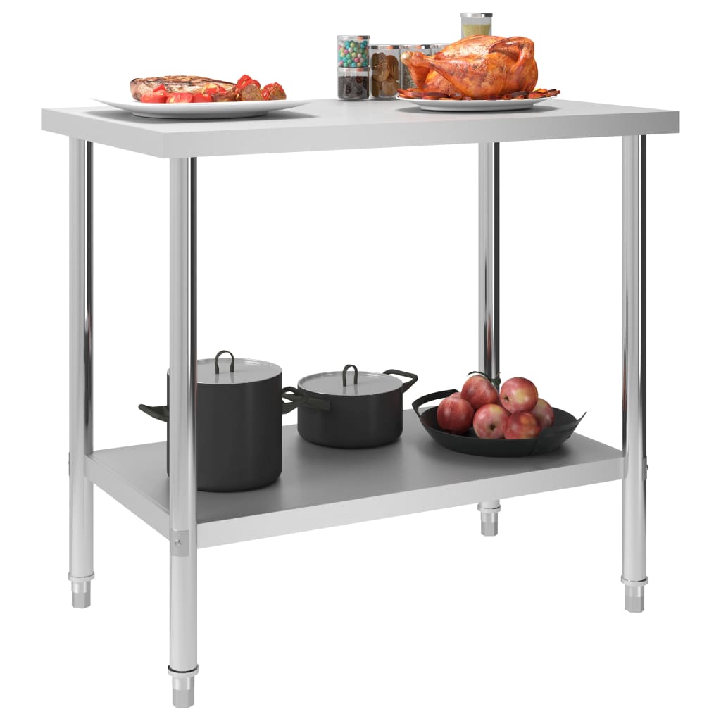 vidaXL Kitchen Work Table 80x60x85 cm Stainless Steel