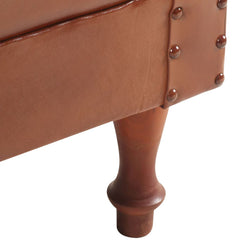 vidaXL Tub Chair Brown Real Leather