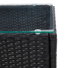 vidaXL Coffee Table Black 60x40x36 cm Poly Rattan