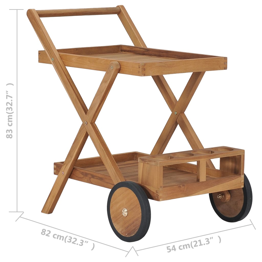 vidaXL Tea Trolley Solid Teak Wood