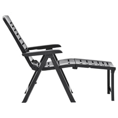 vidaXL Folding Sun Lounger Plastic Anthracite
