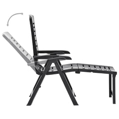 vidaXL Folding Sun Lounger Plastic Anthracite
