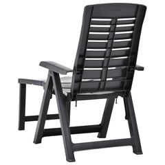 vidaXL Folding Sun Lounger Plastic Anthracite