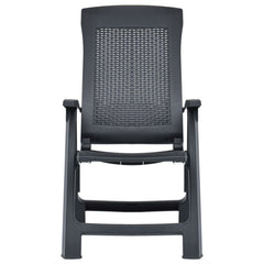 vidaXL Garden Reclining Chairs 2 pcs Plastic Anthracite