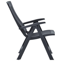 vidaXL Garden Reclining Chairs 2 pcs Plastic Anthracite