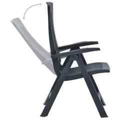 vidaXL Garden Reclining Chairs 2 pcs Plastic Anthracite
