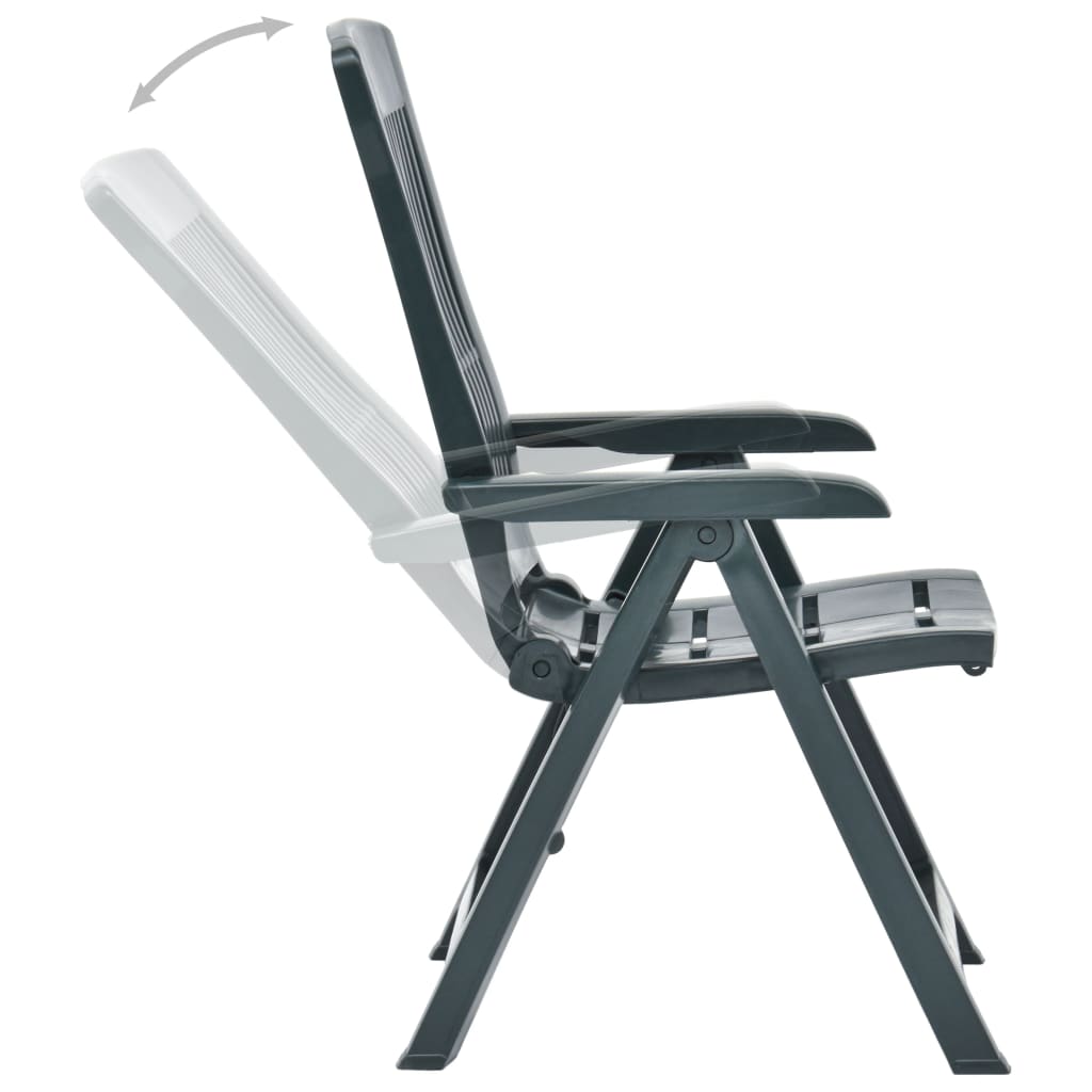 vidaXL Garden Reclining Chairs 2 pcs Plastic Anthracite