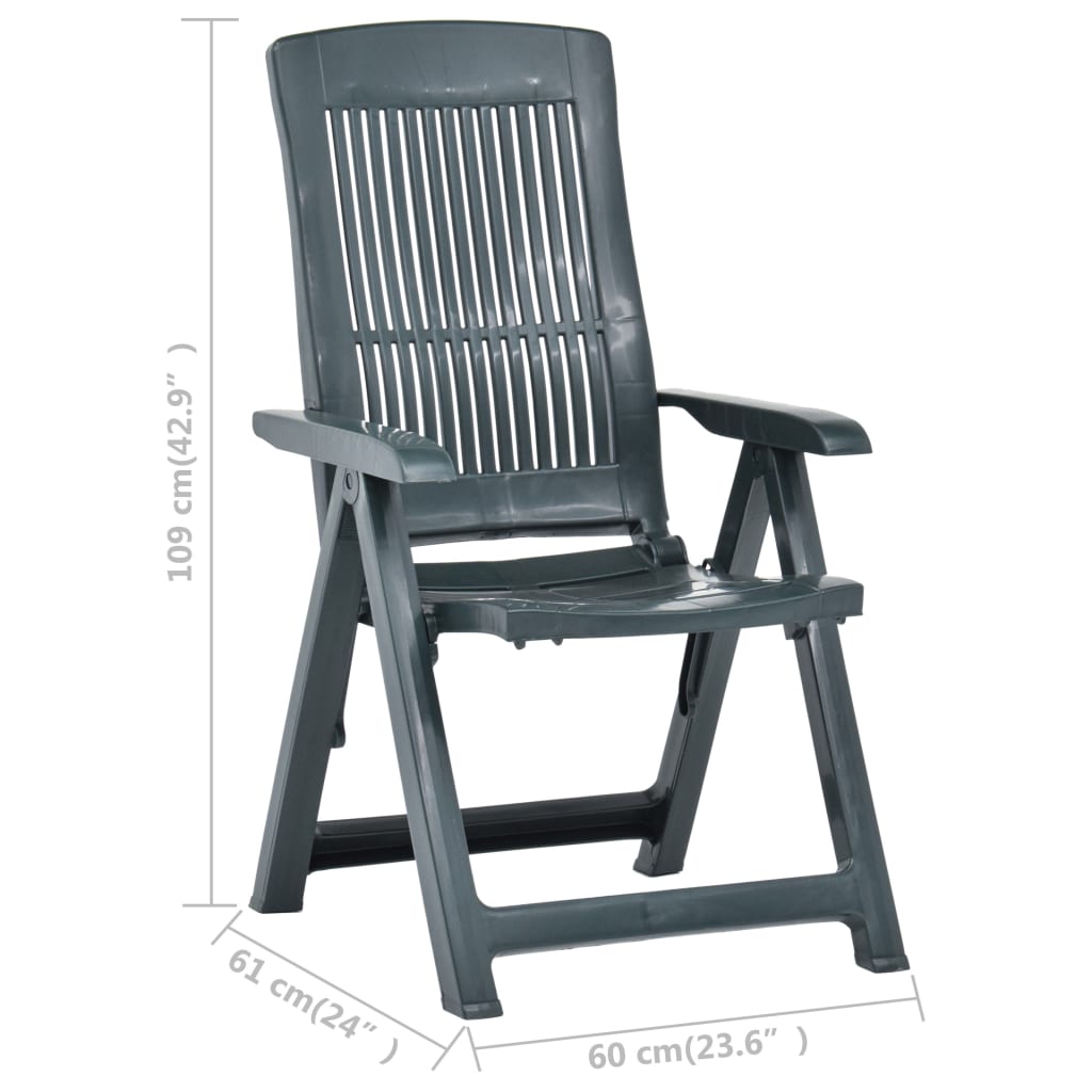 vidaXL Garden Reclining Chairs 2 pcs Plastic Anthracite